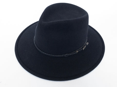 Foldable Traveller Black Felt Hat by Akubra
