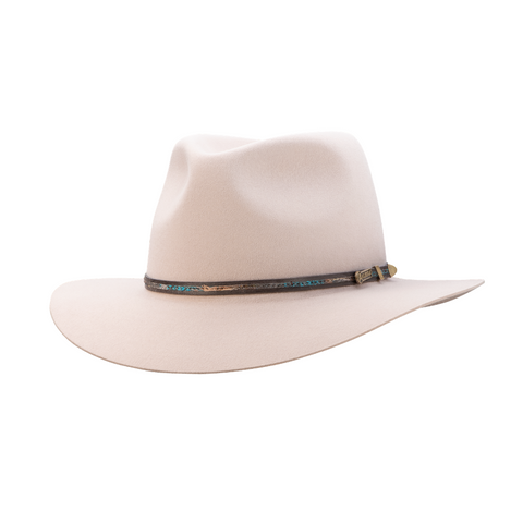 Light Sand Leisure Time Felt Hat by Akubra with Feather Band