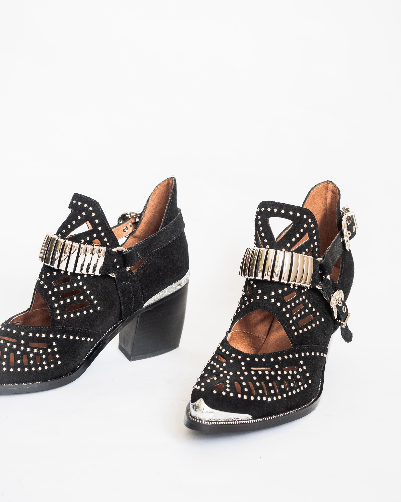 Jeffrey Campbell Booties Black Suede Calhoun - Main Image