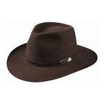 Akubra Felt dark brown hat. Country style hat made in Australia.
